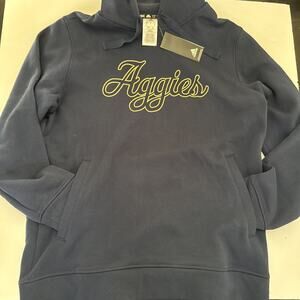 New ‘AGGIES’ Adidas Fleece Navy Hoodie Size Large NWT
